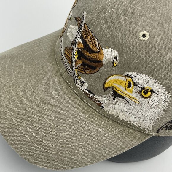 Vintage Al Agnew Bald Eagle Hat Cap 90s Embroidered American Wildlife Strapback - Picture 8 of 16